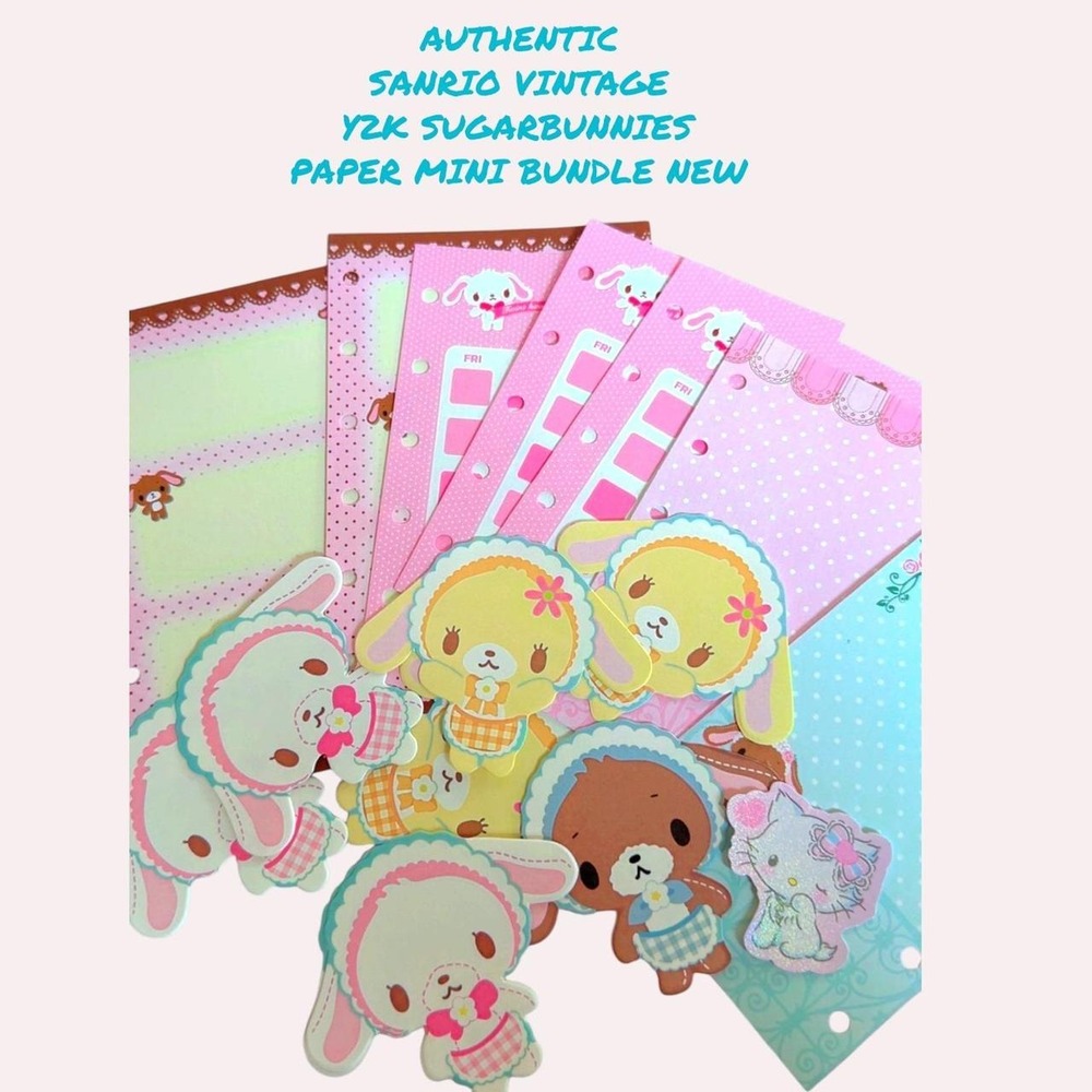 AUTHENTIC SANRIO VTG. SUGAR BUNNIES PAPER MINI STATIONARY BUNDLE NEW
